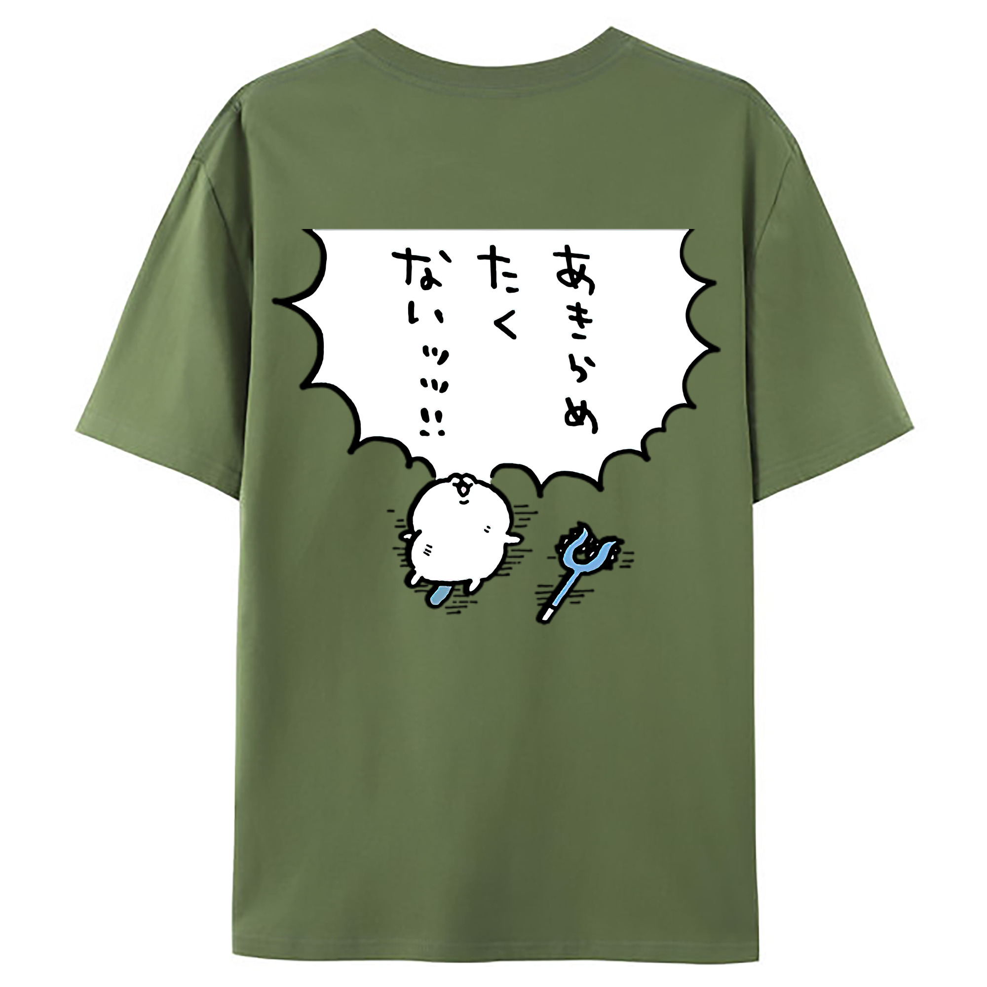 （画像用） ちいかわ ちいかわ Chii-kawa chiikawa 綿100％ メンズ半袖Tシャツ（バックプリント） 通気性